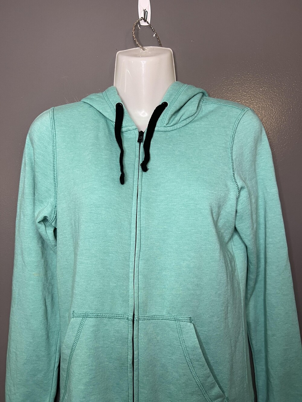 Hurley Hoodie Womens XS Green Full Zip Fleece Sweatshirt Pockets Logo Casual